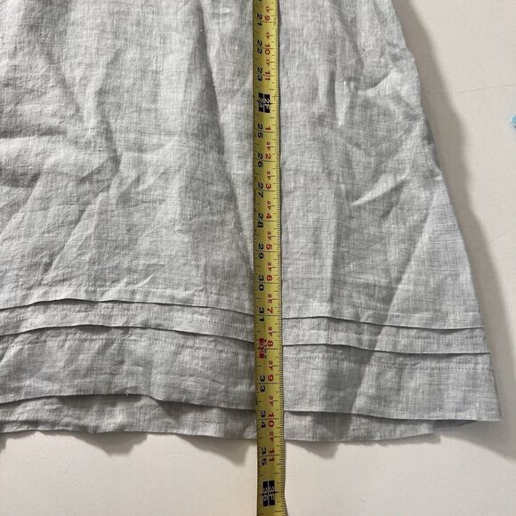 Roller Rabbit Dress Women XS Linen Gray Embroidered Floral Tassels Long Sleeve - Picture 5 of 7